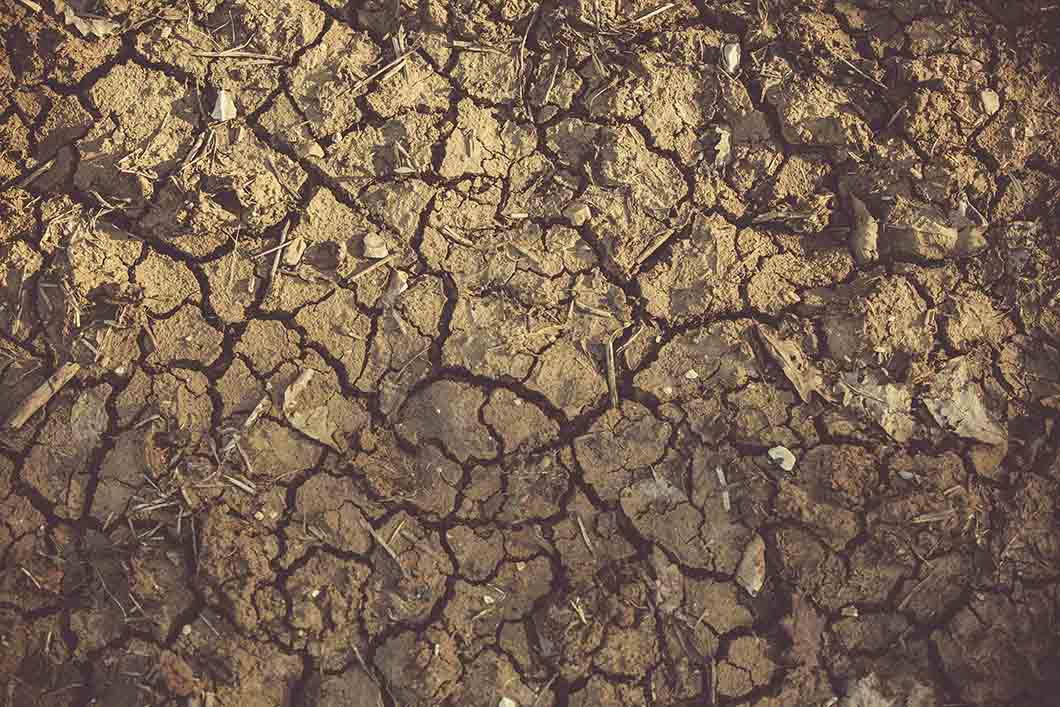 Dry patched ground to illustrate issues with natural hair and a dry scalp